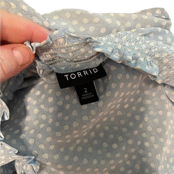 Torrid Women's Crinkle Chiffon Drawstring Blouse - Picture 3 of 6